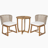 3pcs Patio Dining Set with Ergonomic Chairs, Cushions & Dining Table, Weather-Resistant Outdoor Furniture Set