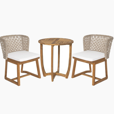 3pcs Patio Dining Set with Ergonomic Chairs, Cushions & Dining Table, Weather-Resistant Outdoor Furniture Set