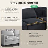 Fully Compressed Modular Sectional Sofa, U Shape with Ottomans, Luxury Corduroy with Extra Width&Depth Cloud Like Soft Cushion, No Assembly Required, for Living Room&Apartment