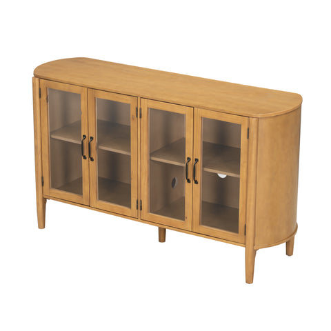 4-Door Sideboard Storage Cabinet, Large Size Entrance Cabinet, Stylish Style, Natural