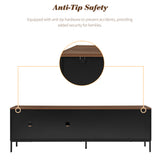 TV Stand for TVs up to 75", TV Console Media Console TV Cabinet Media Entertainment Center with Adjustable Shelves & Sliding Door