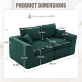 Modular Sectional Sofa Upholstered Loveseat 2-Seater Cloud Couch with Removable Cushion Cover, No Assembly Needed, Emeral
