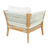 Patio Accent Chair Dining Chair Rope Outdoor Single Lounge Chair Ergonomic Armchair with Soft Cushion&Weather-Resistant Frame,Natural+Beige