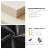 139" Modern Oversized Modular Sectional Sofa Set, DIY Upholstered Fluffy Chenille Sofa with Soft Pillows, Deep Seat Couch & Sofa Bed, Dark Gray