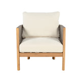 Patio Accent Chair Outdoor Club Chair Woven Rope Single Sofa Armchair with Soft Waterproof Cushion&Weather-Resistant Frame