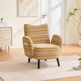 Upholstered Accent Chair Modern Armchair Cozy Reading Chair with Ergonomic Backrest & Storage Pocket