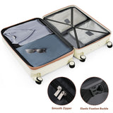 Hardshell Luggage Set - 20/24/28 Inch ABS Suitcases with Carry-on, Cup Holder, Spinner Wheels & Side Hooks