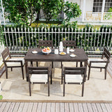 7-Piece Outdoor Dining Set, All-Weather Patio Furniture Set with Dining Table and Chairs, Acacia Wood Frame
