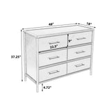 6-Drawer Dresser, Storage Cabinet, Stylish Style, Suitable For Living Room and Dining Room Entrance, Large Size, Natural