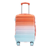 14"/20" 2 pcs/set in PC Spinner Wheel Luggage, Carry on Suitcase, With Gradient Color and Combination Lock