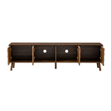 70inch Modern TV Stand for TVs up to 80 inches for Living Room, Entertainment Center with Solid Wood Legs, Soft Closing Hinges and Cable Management