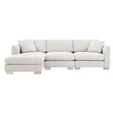96*56" Modern Cloud Sectional Sofa,L-shaped Luxury Couch Set with 2 Free pillows,4-seat Chenille Indoor Furniture with Oversized Chaise for Living Room,Apartment,Office
