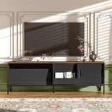 TV Stand for TVs up to 75", TV Console Media Console TV Cabinet Media Entertainment Center with Adjustable Shelves & Sliding Door