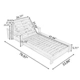 Patio Chaise Lounge Daybed with Adjustable Back&Water-Resistant Cushion, Weather-Resistant Outdoor Recliner, Cream&Teak