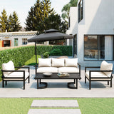 4 PCS Patio Outdoor Steel Sofa Set
