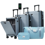 5 PCS Expandable Luggage Set, Hardside Spinner Suitcase with USB Port, Cup Holder, Duffel Bag, Tolietry Bag and TSA Lock