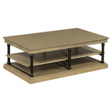 Coffee Table Cocktail Table Center Table Sofa Side Table Modern Living Room Table with Open Storage Shelves, Brown