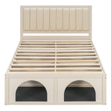 Queen Size Pet-Friendly Platform Bed Frame with High Headboard & Underbed Storage, 600 LBS Capacity