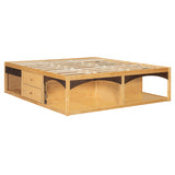 King Size Pet-Friendly Bed Frame with 6 Drawers, No Headboard Storage Platform Bed for Bedroom, Apartment, No Box Spring Needed