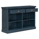 47" Farmhouse Console Table, Entryway Table with 2 Drawers & Open Storage Shelves for Living Room, Hallway, Dining Room