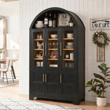 72.8" H Arched Pantry Cabinet, Kitchen Storage Cabinet with Door Shelves & Adjustable Shelves for Dining Room, Bathroom