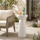 28" H Indoor‑Outdoor MGO End Table, Hand‑Crafted Plant Stand Side Table for Patio, Entryway, Living Room