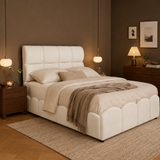 Twin Size Upholstered Velvet Platform Bed Frame with High Headboard & Wavy Footboard for Kids/Teens/Adults, Wood Slat Support
