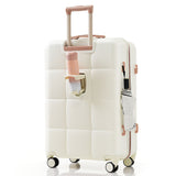 Hardshell Luggage Set - 20/24/28 Inch ABS Suitcases with Carry-on, Cup Holder, Spinner Wheels & Side Hooks