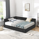Full Size Upholstered Daybed Storage Sofa Bed Frame with 2 Drawers