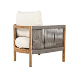 Patio Accent Chair Outdoor Club Chair Woven Rope Single Sofa Armchair with Soft Waterproof Cushion&Weather-Resistant Frame