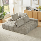 Chenille L-Shape Luxury Sectional Sofa, Oversized Comfy Sleeper Couch, No Assembly Required