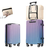 3 PCS Luggage Set, 20" Carry-On Suitcase & 24" Checked Suitcase & Foldable Duffel Bag, Spinner Wheels & TSA Lock, Lilac and Blue - ModernLuxe
