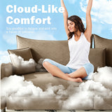 King Pull-out Sleeper Sofa Bed with 3 Pillows, 3-in-1 Convertible Sofa Velvet Upholstered Recliner Lounge Couch, Camel