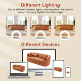 Chenille Boneless Couch 3-Seater Sofa Skin-friendly Upholstered Cloud Couch with Pillows, Orange