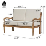 2/4pcs Outdoor Sofa Set Seating Group Patio Conversation Set Garden Chat Set with Club Chair Coffee Table Waterproof Cushion, Beige&Natural