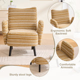 Upholstered Accent Chair Modern Armchair Cozy Reading Chair with Ergonomic Backrest & Storage Pocket