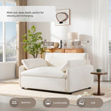 Modern Oversized Chenille Accent Chair with Pillows, Comfy Armchair Single Sofa
