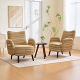 Upholstered Accent Chair Modern Armchair Cozy Reading Chair with Ergonomic Backrest & Storage Pocket
