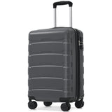 Expandable Hardshell ABS Luggage with 360° Spinner Wheels & TSA Lock – 20" Carry on Luggage for Travel, Gray