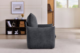 Geometric Accent Chair with Soft Cushion, Modern Single Sofa Chair Upholstered Reading Armchair Ergonomic Club Chair, Gray