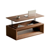 Lift-Top Coffee Table Storage Center Table Cocktail Table with Adjustable Height, Walnut