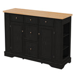 51.2" Sideboard Buffet Cabinet, Kitchen Console Table with Outlet, 5 Drawers & Adjustable Shelves for Dining Room, Living Room