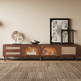 86" TV Stand for Up to 90" TVs, Entertainment Center TV Console Modern Media Console with App-Controlled LED Lights, Dark Brown