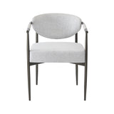 Set of 2 Dining Chairs Upholstered Dinner Chairs Arm Chairs Modern Accent Chairs with Padded Seat & Iron Frame