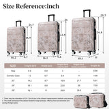 5PCS Hardside PC Luggage Set, Lightweight Durable Suitcase (20"24"28") with Cosmetic Case, Handbag & Spinner Wheels