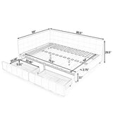 Full Size Upholstered Daybed Storage Sofa Bed Frame with 2 Drawers