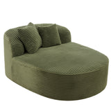 Modern Chaise Lounge Sofa Boneless Couch 51.6" Sofa Bed Compression Sofa Couch with Two Supportive Pillows for Living Room, Green