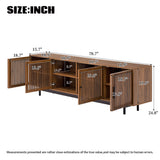 78'' Modern TV Stand for 85'' TVs Media Console Entertainment Center with Cable Management & Soft-Closing Hinges, Walnut