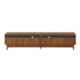TV Stand for TVs Up to 85", Modern TV Console Media Console Table Entertainment Center with Glass Drawers, Walnut
