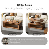 Lift-Top Coffee Table Storage Center Table Cocktail Table with Adjustable Height, Walnut